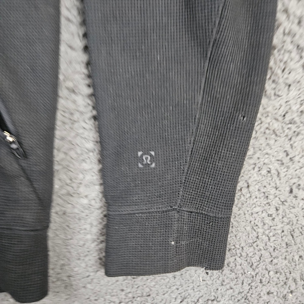 Lululemon Shift Stitch Hoodie Men's Medium Black Waffle Knit Full‎ Zip LM3BY4S - Picture 2 of 8